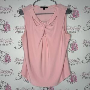 Melanie Lyne top tank pink twist front design luxury formal shirt  stretchy
